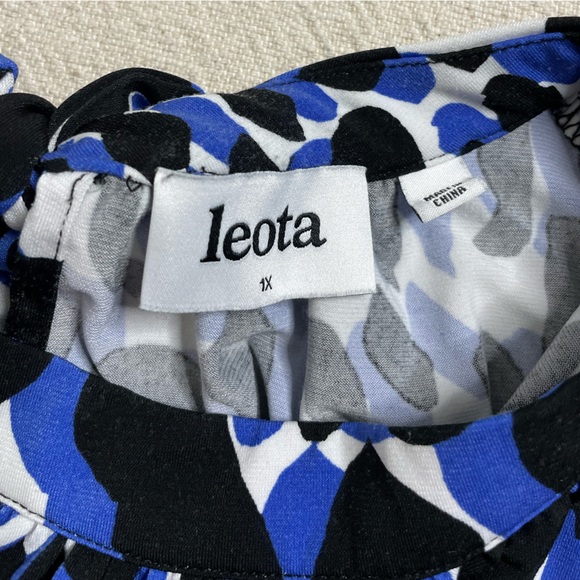 Leota Mindy Snow Leopard Print Midi Dress 1X - Picture 4 of 8